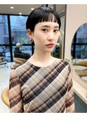 耳掛けショート☆眉上バング