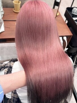 モク 立川(moc) 韓国風レイヤーカットブリーチダブルカラー前髪