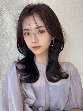 アフロート エル 錦糸町(AFLOAT L) 韓国風レイヤー/外ハネくびれ/ミディアムレイヤー/ぱっつん前髪