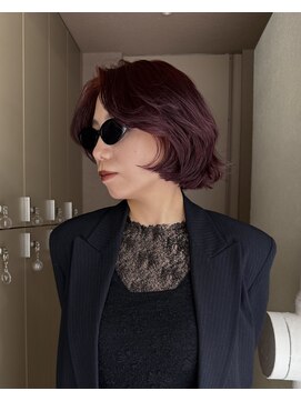 メゾンマイル 恵比寿(maison mile) #ブリーチなしダブルカラー#ワインレッド#ボルドーカラー#前髪
