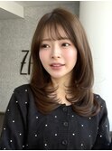 レイヤーカット/ミディアムレイヤー/10トーンベージュ