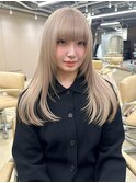 ミルクティーベージュ×レイヤーカット