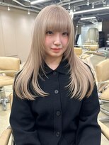 Maison cope'u 梅田 ブリーチ/ケアブリーチ/ブリーチデザイン/ブリーチカラー&nbsp;ミルクティーベージュ×レイヤーカット