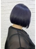 ブルーバイオレット×前下がりボブ☆