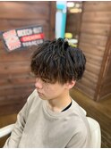 MEN’S HAIRハイライトマッシュパーマ〈理容室〉東浦和メンズ
