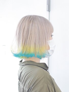 プネル(punel) イエローターコイズ裾カラー