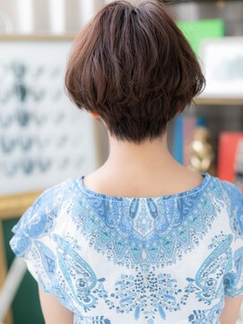 カバーヘア ブリス 川口(COVER HAIR bliss) ★斜めバンググレーベージュくせ毛風ミニボブ20代30代40代★8
