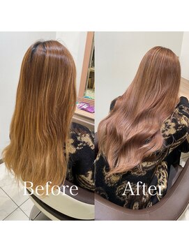 アッシュ 下丸子店(Ash) 脱白髪染めで作るホワイトピンクブラウン