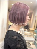 ピンクラベンダー韓国ヘア　ボブs
