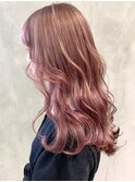 ベビーピンクウェーブパーマニュアンスカラー_ba258791
