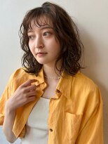 デジタルパーマ　チェリーブラウン　イメチェン　お洒落ヘア