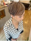 大人可愛い20代30代40代前下がりショートボブ丸みショート◎