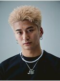 メンズ×ブロンド×スパイキーショート