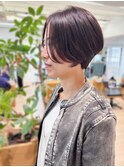 大人ショート ラベンダーカラー 艶カラー 白髪染め 30代40代