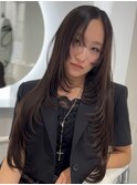 韓国ヘアーハッシュカットレイヤーカットハイライトカラー