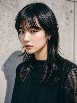 外ハネボブ40代タッセルボブグラデーションカラーヘアカラー