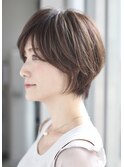 くびれショートボブ40代50代グレイカラー白髪染め白髪ぼかし