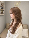 ロングレイヤー/ミルクティーベージュ
