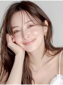 大人可愛い20代30代40代ロングレイヤーグレージュ