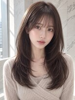 ユーフォリア 銀座(Euphoria)&nbsp;韓国小顔暗髪マロンブラウン銀座レイヤーカット