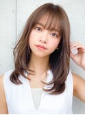 大人かわいいウェーブパーマ♪小顔耳かけフォギーベージュ☆