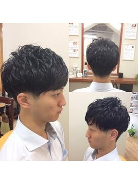 アジアート(AGIATO) ナチュラルツーブロック×マッシュ×パーマ