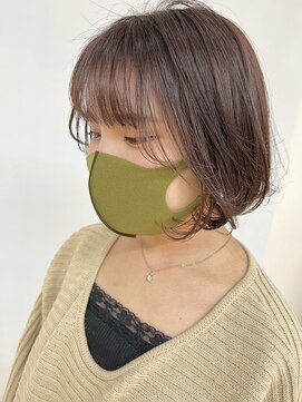 クオリス 上板橋店(QUALIS) 丸みボブ★ワンカールボブインナーカラーツヤ髪フェイスレイヤー