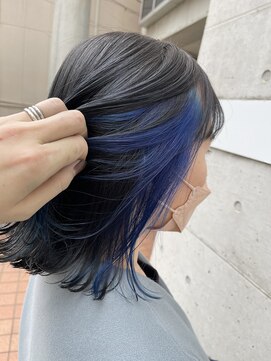 ヘアーデザイン アルエ(HAIR×design ARUE) 【ARUE】イヤリングカラー×ブルー