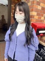 ヴィップルーム(viproom)&nbsp;黒髪/グレーベージュ/レイヤーロング/前髪パーマ