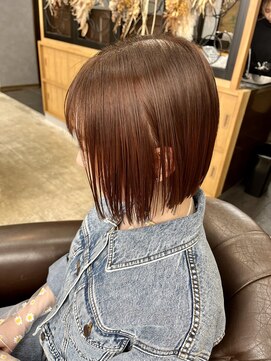 アールトゥーヘアー(art To Hair) 切りっぱなしボブ/オレンジカラー/あごライン