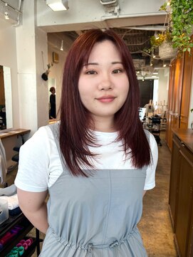 グリーン 渋谷(green) 黒髪/グレーベージュ/ボブ/レイヤー/前髪カット/髪質改善