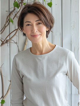 フレア 心 武庫之荘(flare) ★似合わせこなれミディグラレイヤー小顔大人ショート