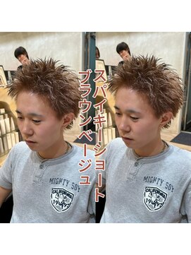 ルースト 渋谷店(ROOST) ブラウンベージュ×スパイキーショート