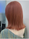 透明感オレンジブラウン/ミディアム/ボブ