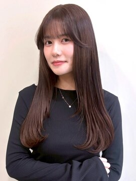 ユニバイリサ 天神大名店(uni by risa) くすみベージュ アッシュ ロングレイヤー ダブルカラー 艶髪