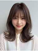 レイヤーカット 顔まわり 韓国風