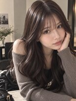 ダル 渋谷/表参道(DAL.)&nbsp;ミディアムレイヤーロングレイヤーダークブラウン韓国風