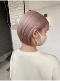 プラチナピンクベージュ×耳かけボブニュアンスカラー◎20代30代