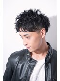 MEN'S HAIR マッシュパーマ ウルフ アッシュブラック