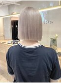 ミルクティーベージュぷつっとボブケアブリーチ 梅田