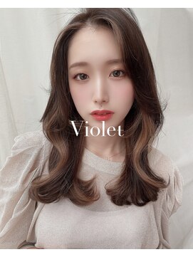 バイオレット 表参道店(Violet) 波巻きヨシンモリ根元パーマインナーカラーくびれ外ハネレイヤー