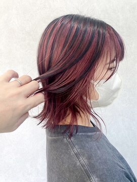 ブローフィー(Blowfy) 【 Blowfy 】アンブレラカラー カシスレッド ブラック