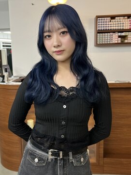 リヴ ウメダ(LIV umeda) ネイビーブルー/ブリーチ/ダブルカラー【梅田】