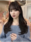 #38/韓国/韓国風/レイヤーカット/後れ毛/くびれヘア/前髪/表参道
