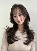 韓国風/レイヤー/前髪カット/オリーブ/透明感/ハッシュカット