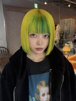 オルン(ORGN.)&nbsp;【イエロー×青緑】ボブでもできるフェイスフレーミング♪