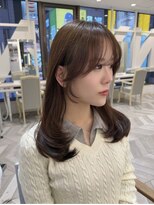 ニューヨークニューヨーク なんば道頓堀店(NYNY)&nbsp;韓国風ミディアムレイヤー×オリーブベージュ