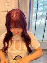アース いわき店(HAIR&MAKE EARTH)&nbsp;ボルドーレッド × 韓国風ロングウェーブ