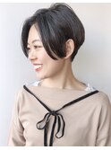 【morio 原宿】黒髪ハンサムショート前髪なし襟足刈り上げ耳かけ