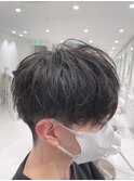☆お客様style☆ツーブロック前下がりかりあげマッシュ